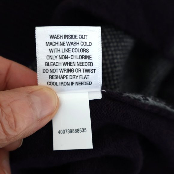 Croft & Barrow Argyle Button Up Cardigan - Dark Purple & Grey - Size S - Picture 14 of 15